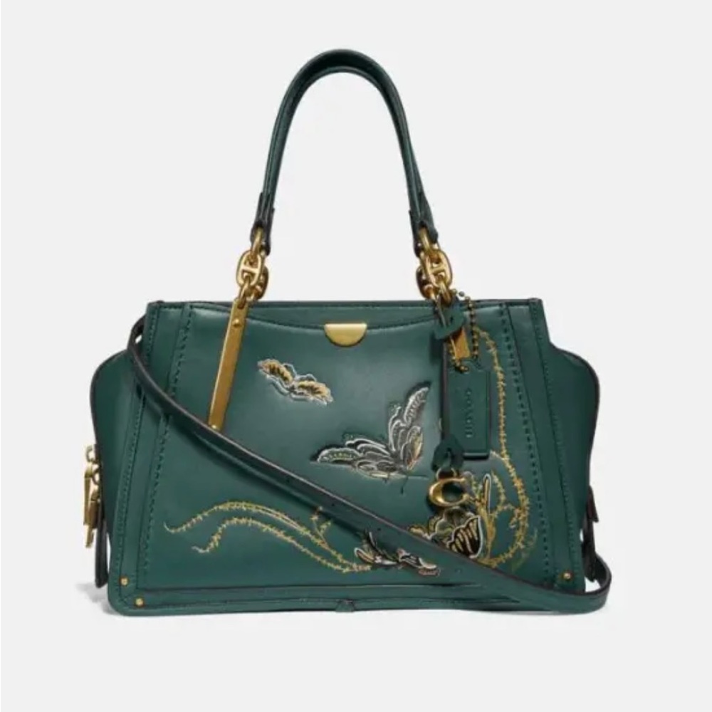 Coach x Tattoo Green Dreamer Bag w/ Butterfly Details